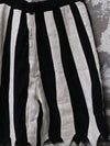 ARCHIVIO J.M.Ribot Striped Cropped Casual Pants Italy Artisan AJM-AWPA32/BL/STRIPES*-WHITE/BLACK